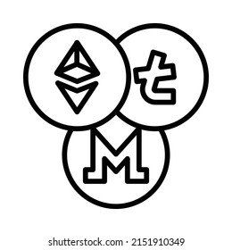 Altcoin Icon. Line Art Style Design Isolated On White Background