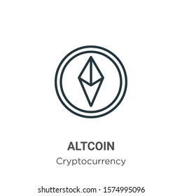 Altcoin outline vector icon. Thin line black altcoin icon, flat vector simple element illustration from editable cryptocurrency concept isolated on white background