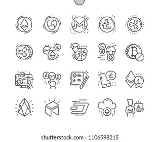 Altcoin Well-crafted Pixel Perfect Vector Thin Line Icons 30 2x Grid for Web Graphics and Apps. Simple Minimal Pictogram