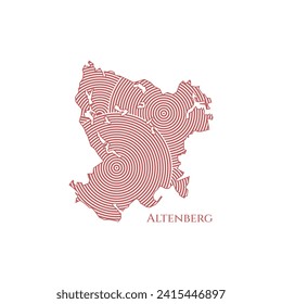 Mapa de Altenberg - Mapa Mundial de la plantilla de vector internacional. Ilustración vectorial de silueta de la región alemana