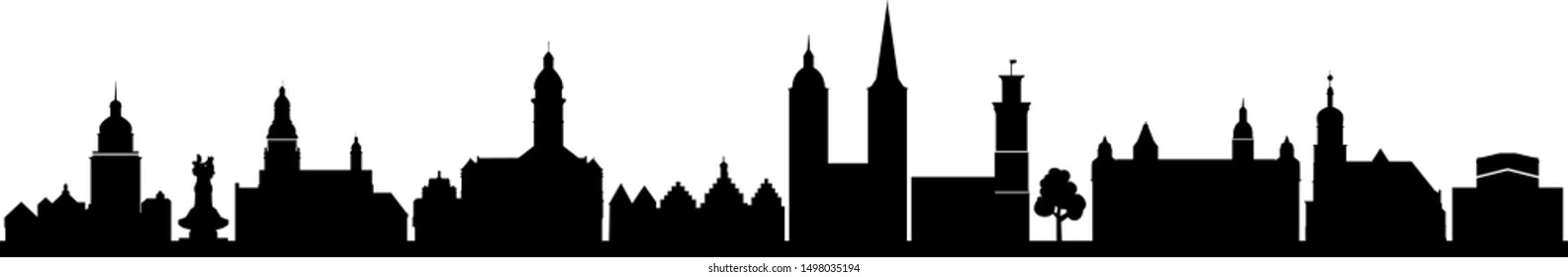 Altenburg Thuringia Skyline Vector Silhouette