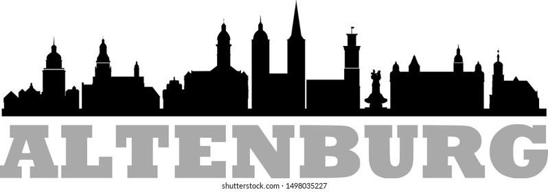 Altenburg Thuringia Skyline Vector Silhouette