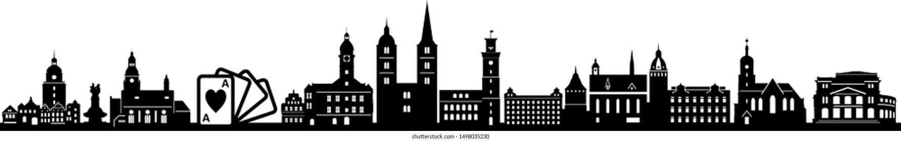 Altenburg Thuringia Skyline Vector Silhouette