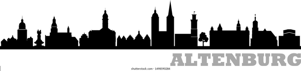 Altenburg Thuringia Skyline Vector Silhouette