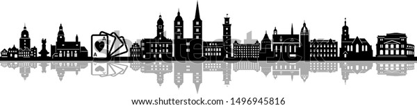 Altenburg Thuringia Skyline Vector Silhouette Stock Vector (Royalty ...