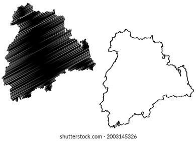 Altenburger Land district (Federal Republic of Germany, rural district, Free State of Thuringia) map vector illustration, scribble sketch Altenburger Land map