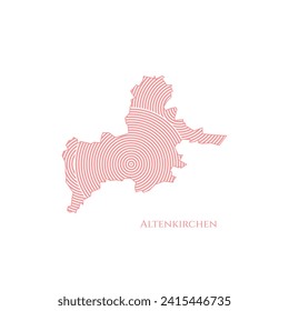 Altenkirchen Map - World Map International vector template. German region silhouette vector illustration