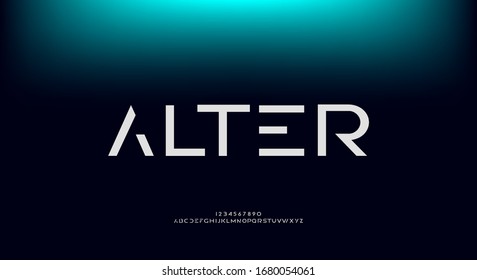 Alter, An Abstract Technology Futuristic Sci Fi Alphabet Font. Digital Space Typography Vector Illustration Design