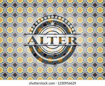 Alter  arabic badge. Arabesque decoration.
