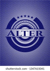 Alter  badge with jean texture