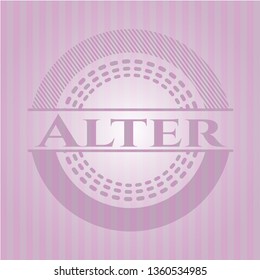 Alter  badge with pink background