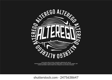 alter ego typography streetwear urban fashion template for printing