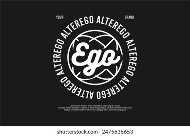 alter ego typography streetwear urban fashion template for printing