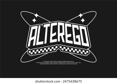 alter ego typography streetwear urban fashion template for printing