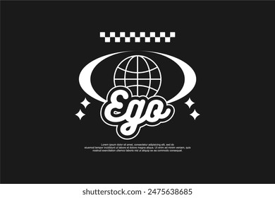 alter ego typography streetwear urban fashion template for printing