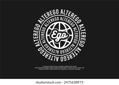 alter ego typography streetwear urban fashion template for printing