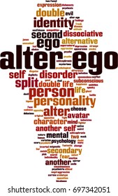 Alter ego word cloud concept. Vector illustration