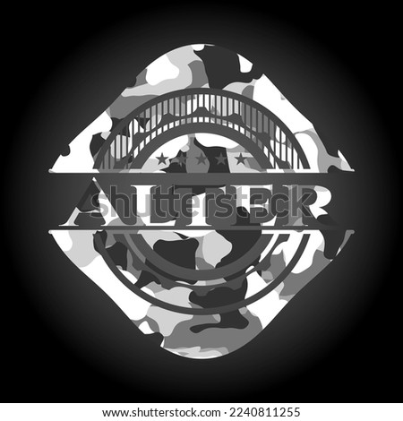 Alter  grey camo emblem. Vector Illustration. 