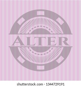 Alter  retro style pink emblem