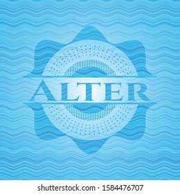 Alter  water wave emblem background. Vector Illustration. Detailed.