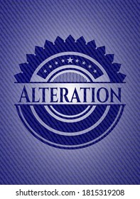 Alteration with jean texture. Vector Illustration. Detailed. 