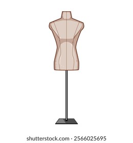 alteration mannequin tailor cartoon. stitching needle, thread hem, seam draping alteration mannequin tailor sign. isolated symbol vector illustration