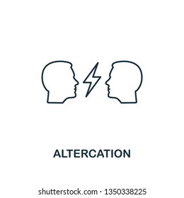 Altercation icon. Thin line design symbol from business ethics icons collection. Pixel perfect altercation icon for web design, apps, software, print usage.