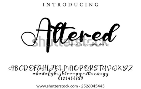 Altered Font Stylish brush painted an uppercase vector letters, alphabet, typeface