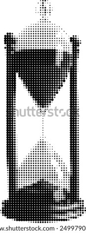 Altered image of hourglass; grayscale with fluctuating stripe widths.
