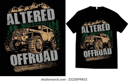 Arte de diseño de camiseta offroad alterado