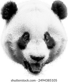 Altered panda image featuring shades of gray in stripe form.