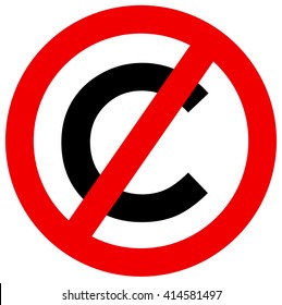 Altered symbol of copyright with crossed C. Metaphor of alternative ways of sharing intellectual property: creative commons, open source 