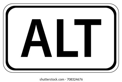 Alternate auxiliary Sign isolated on a white background