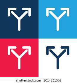 Alternate blue and red four color minimal icon set