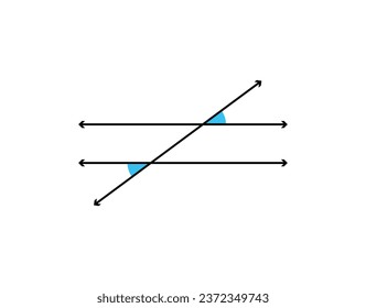 Alternate exterior angles  with parallel lines illustration.