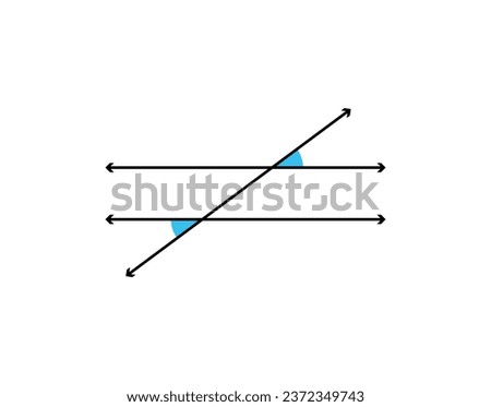 Alternate exterior angles  with parallel lines illustration.