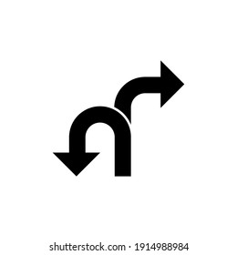 Alternate Route Icon. Choice Lane Symbol - Vector, Sign for Design, Presentation, Website or Apps Elements.