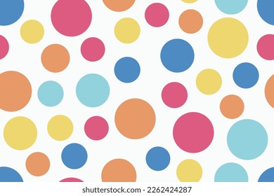 ALTERNATE SPOT MULTI COLOR POLK DOTS RETRO SEAMLESS PATTERN VECTOR