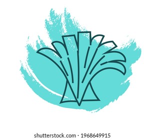 Alternate telling seashell, icon illustration, vector on white background