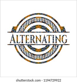 Alternating arabic badge background. Arabesque decoration.