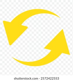 alternating arrow icon, refreshing arrow. Flat icon of cyclic rotation, recycling recurrence, renewal. eps 10.