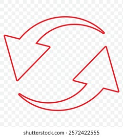 alternating arrow icon, refreshing arrow. Flat icon of cyclic rotation, recycling recurrence, renewal. eps 10.