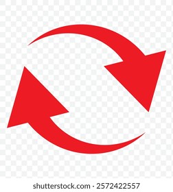 alternating arrow icon, refreshing arrow. Flat icon of cyclic rotation, recycling recurrence, renewal. eps 10.