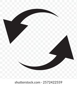 alternating arrow icon, refreshing arrow. Flat icon of cyclic rotation, recycling recurrence, renewal. eps 10.