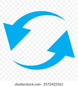 alternating arrow icon, refreshing arrow. Flat icon of cyclic rotation, recycling recurrence, renewal. eps 10.