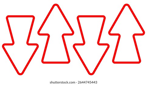 Alternating arrows icon. Up and down arrows arranged in sequence, representing sorting, comparison, synchronization, or bidirectional data movement.