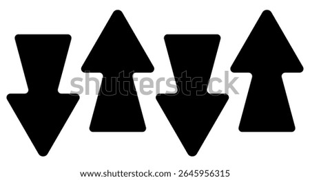 Alternating arrows icon. Up and down arrows arranged in sequence, representing sorting, comparison, synchronization, or bidirectional data movement.