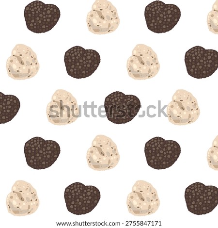 Alternating Black and White Truffles Seamless Pattern Background
