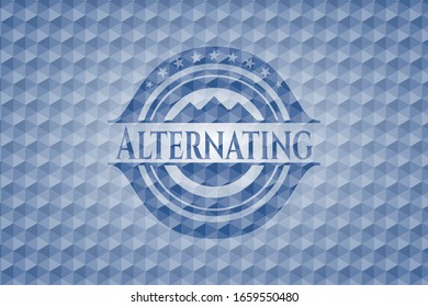 Wechselnde blaue Hexagon-Abzeichen. Vektorillustration Illustration. Detaillierte Angaben.