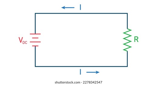 Alternating current (AC) circuit. Vector illustration isolated on white background.